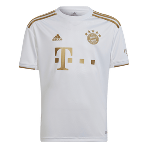 adidas Bayern Munich Away Youth Jersey 22/23 HI3880 White/Gold
