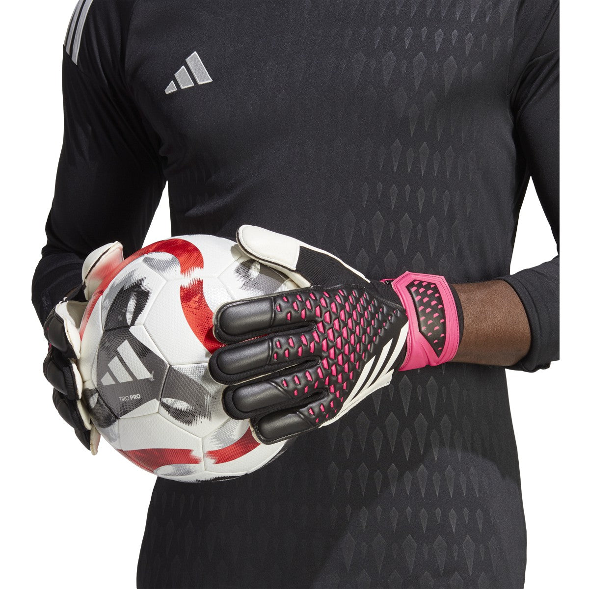 adidas Predator Pro Goalkeeper Gloves - Black/Pink HN3345 – Soccer Zone USA
