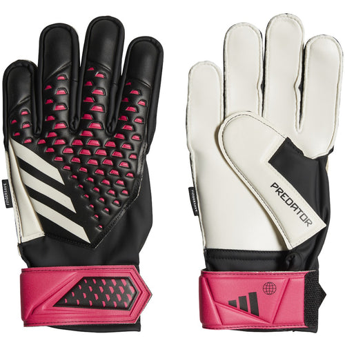 adidas Juniors Predator Fingersave Match Gloves HN5580 Black/White/Shock Pink