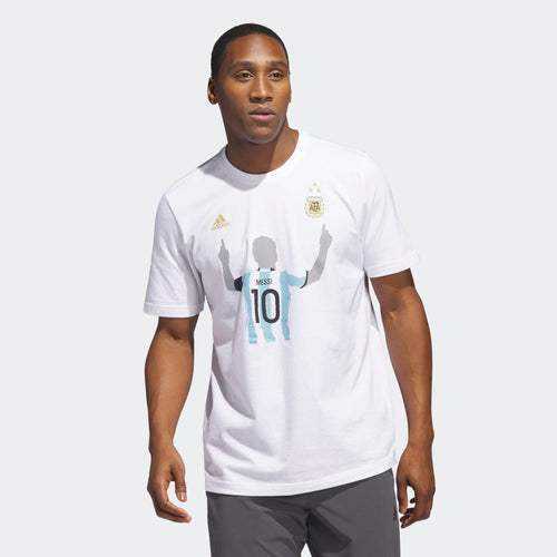 adidas Argentina Messi 3 Stars FIFA World Cup Winners Tee HS0418 WHITE