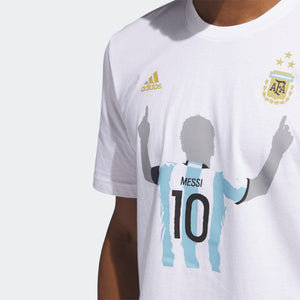 adidas Argentina Messi 3 Stars FIFA World Cup Winners Tee HS0418 WHITE