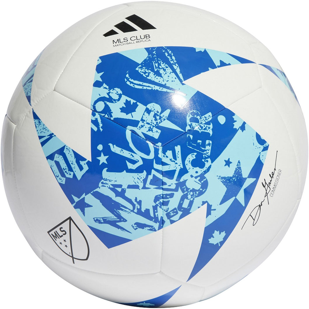 adidas MLS 2023 Club Soccer Ball HT9028 WHITE/BLUE/BRIGHT CYAN