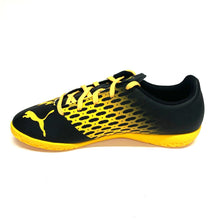 Load image into Gallery viewer, PUMA Spirit lll Indoor Trainer Shoes Jr 106073 01 Black/Yellow