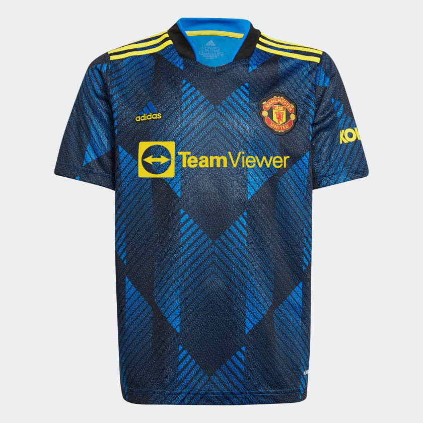 adidas Manchester United FC Youth Replica 3rd Jersey 21/22 GR3759 BLUE/BLACK/YELLOW