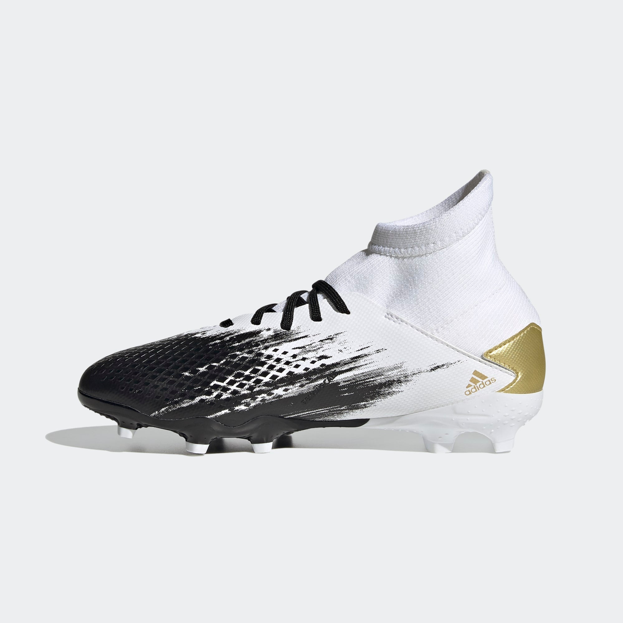 Adidas Predator 20.3 FG Youth Soccer Cleats, 5 / White/Gold/Black