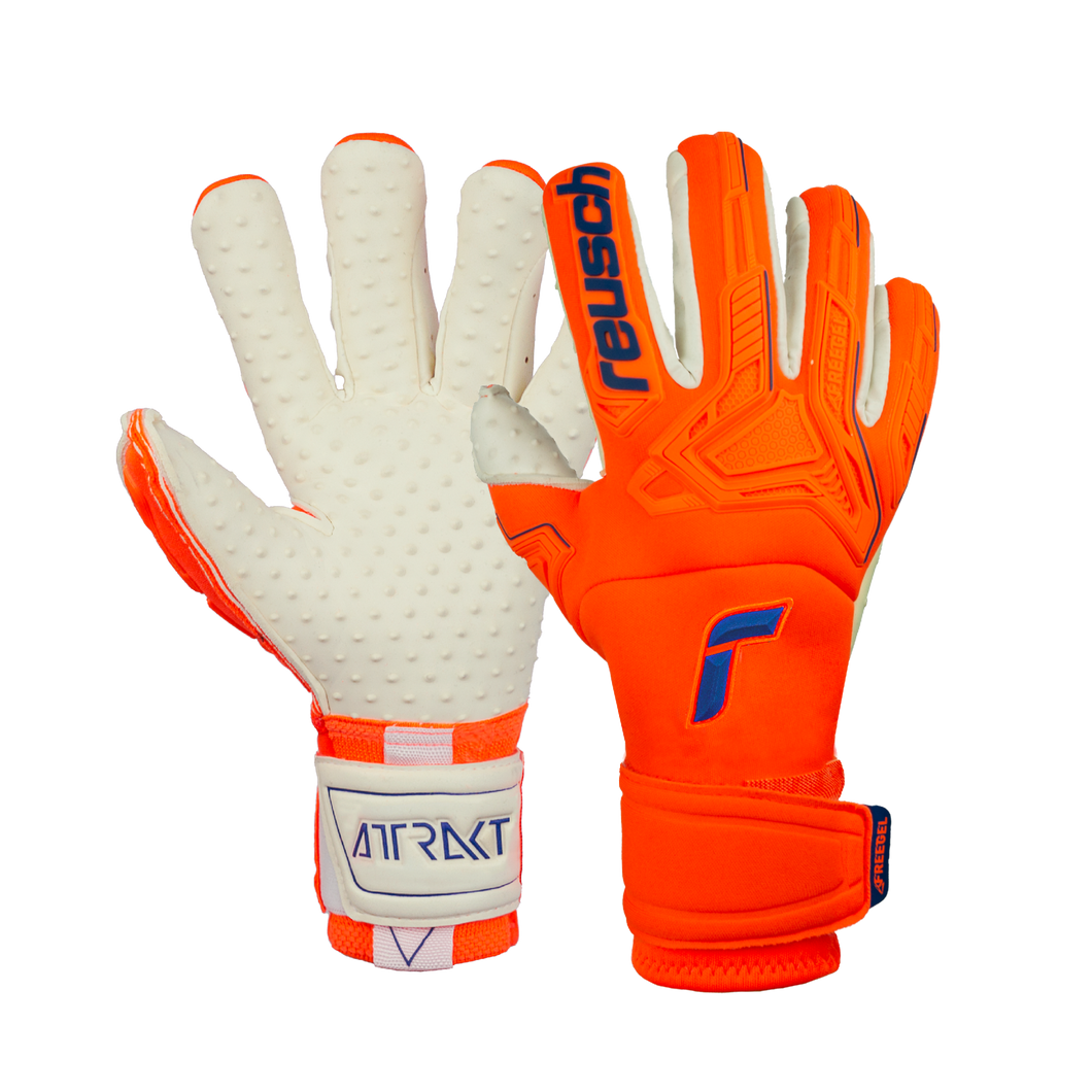 Reusch Attrakt Freegel Speedbump Goalie Gloves 5270079 Orange Blue Soccer Zone