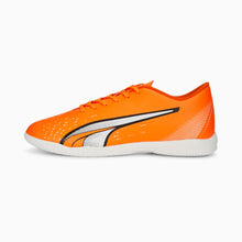 Load image into Gallery viewer, Puma Ultra Play Indoor Soccer Shoes 107227 01 ULTRA ORANGE-PUMA WHITE-BLUE GLIMMER