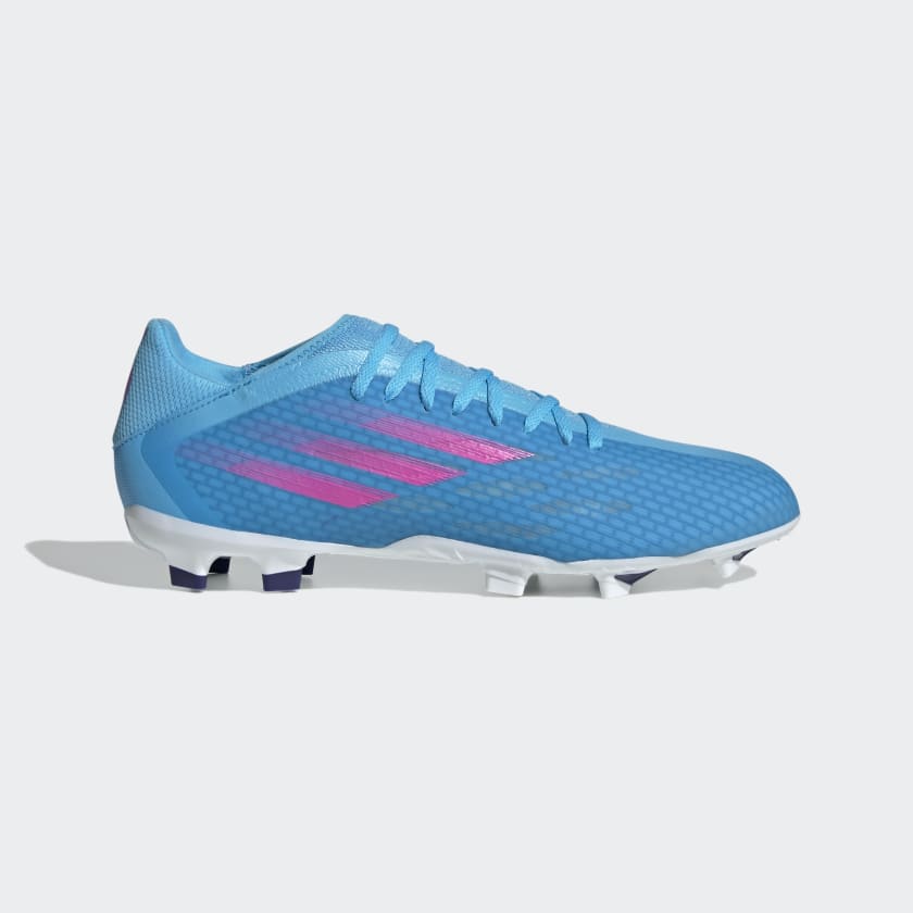 blue and pink adidas cleats