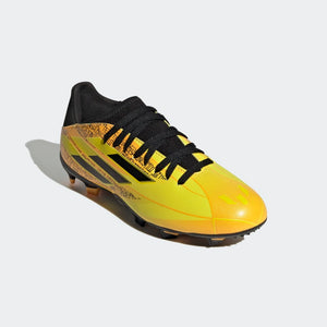 adidas X Speedflow Messi.3 FG Junior Cleats GW7420 SOLAR GOLD/CORE BLACK/BRIGHT YELLOW